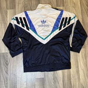 Vintage 80s Adidas Trefoil Geometric Colorblock Track Jacket